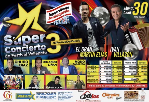 30 de abril 2016 - super concierto festival vallenato